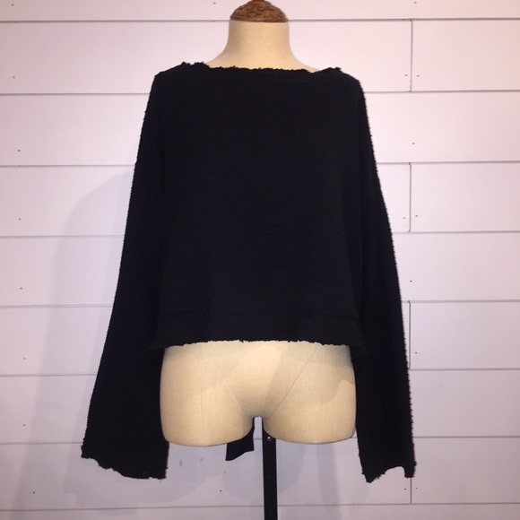 NWOT Free People | Waffle Knit Open Back Top - Picture 1 of 6